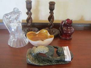 lot 651 image: house dcor wooden candle stands