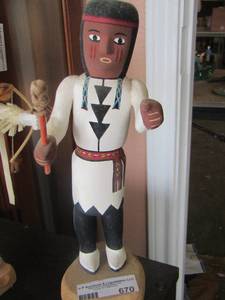 lot 670 image: KACHINA - Maestas native doll statue wooden