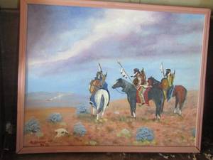 lot 945 image: Aladakins 92, framed western art