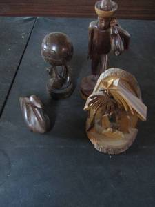 lot 984 image: Wooden sculptures qty 4-