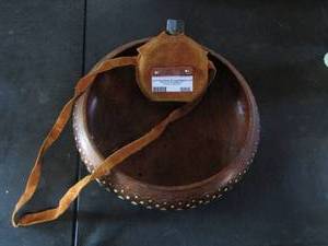 lot 986 image: small canteen- wooden bowl-
