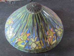 lot 988 image: stained glass lamp shade