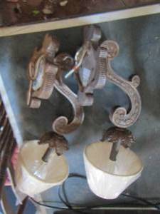 lot 1025 image: 2 wall light fixtures, beautiful pieces