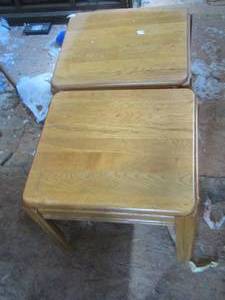 lot 1026 image: 2 small wooden side tables matching