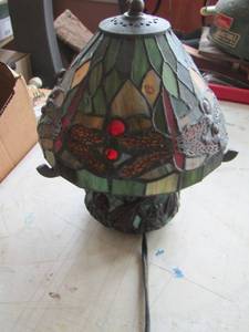 lot 1143 image: stained glass lamp with shade mini
