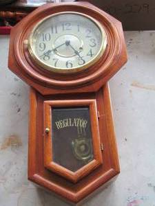 lot 1144 image: regulator wall clock