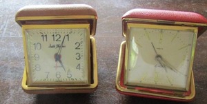 lot 1153 image: TRAVEL ALARM CLOCKS (1 IS SETH THOMAS)   QTY 2