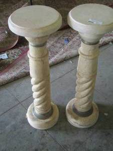 lot 1157 image: 2 very sturdy indoor plant stands approx. 4-12ft tall each