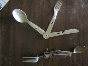 lot 1165 image: camping utensils set plus muli purpose knife