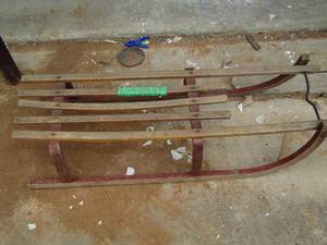 lot 1185 image: vintage wooden sled