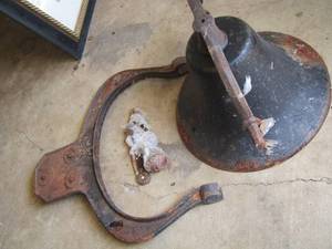 lot 1212 image: CAST IRON BELL  - REMOVED FROM TORN UP BOX