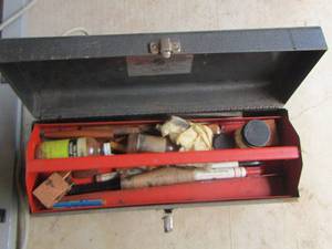 lot 1218 image: tool box with misc. items