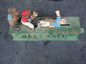 lot 1104 image: vintage metal baseball bank