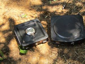 lot 1260 image: 2 single burner camping Coleman stove