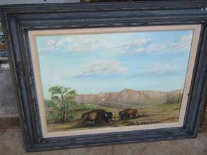 lot 1272 image: 2632 buffalo painting