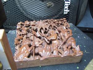 lot 1291 image: wooden carved plaque