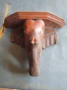 lot 1314 image: elephant wall mount