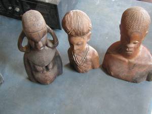 lot 1317 image: hand carved half body sculptures