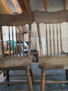 lot 1338 image: qty 2 wooden kitchen chairs