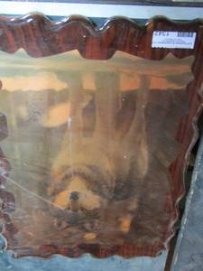 lot 1342 image: wooden wolf wall plaque