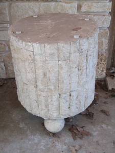 lot 1681 image: round patio table missing glass top but is still cute without it