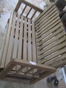 lot 1682 image: wooden patio bench