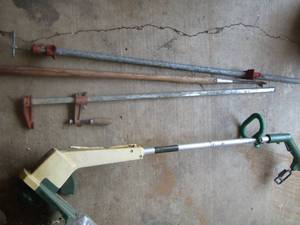 lot 1753 image: weed eater and large clamps