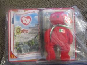 lot 741 image: international bears 2 ty beanie baby Osito the bear