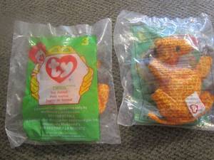 lot 739 image: qty 2 ty beanie babies twigs giraffes