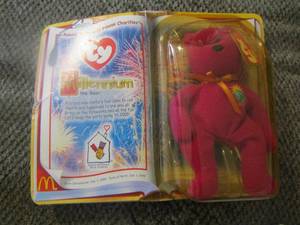 lot 734 image: Millennium the bear Ronald McDonald ty beanie baby