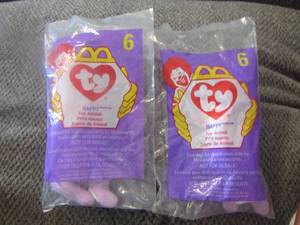 lot 1765 image: qty 2 ty beanie babies happy the hippo