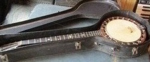 lot 1308 image: banjo in case