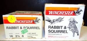 lot 3 image: Winchester Rabbit & Squirrel 12 Gauge 6 Shot (25 SHELLS PER BOX) 2 X $