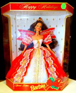 lot 7 image: Happy Holidays Barbie Doll Special Edition 10th Anniversary 1997 Mattel $$