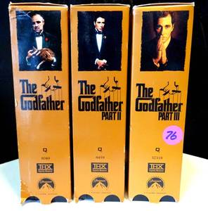 lot 76 image: ORIGINAL VINTAGE GODFATHER VHS TRILOGY, PART 1, 2, & 3 COMPLETE