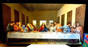lot 99 image: STUNNING P Graham Funn BOA 10 BLACK THE LAST SUPPER - MEASURES 15 X 30