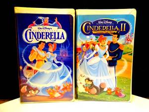 lot 148 image: CLAMSHELL VHS COLLECTION - WALT DISNEY CINDERELLA 1 & 2