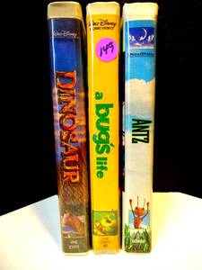 lot 149 image: CLAMSHELL VHS COLLECTION - BUGS, ANTZ, & DINOSAUR