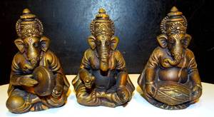 lot 154 image: ANTIQUE GANESHA TERRA COTTA SCUPTURES - COMPLETE SET
