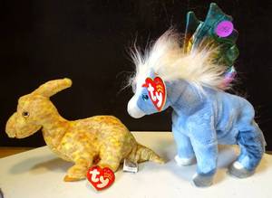 lot 196 image: $$ - WITH TAGS - TY BEANIE BABY TOOTER & PEGASUS