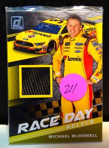lot 211 image: 2020 Panini Donruss NASCAR Race Day Relics Michael McDowell #RD-MM