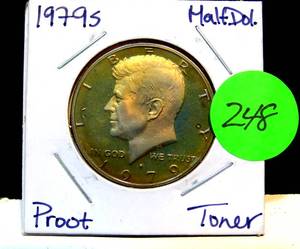 lot 248 image: 1979S KENNEDY HALF DOLLAR PROOF - TONER