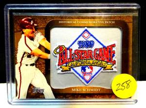 lot 258 image: $$ 2009 Topps Legends Of The Game Manufactured Commemorative Mike Schmidt Patch HOF