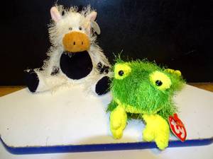 lot 270 image: FUZZY LOT OF 2 TY BEANIE BABIES - BUTTER & HOPSCOTCH wTAGS