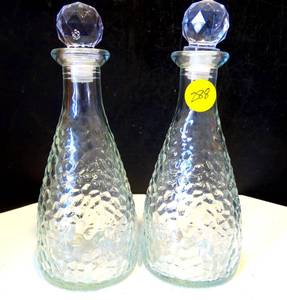 lot 288 image: NICE SET OF GLASS VESSELS WITH STOPPERS