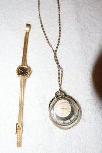 lot 103 image: Jewelry Watch and watch pendant