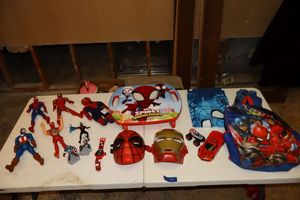 lot 46 image: Marvel characters lot toys and backpack