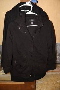 lot 12 image: Womens black coats, size small, see photos