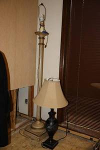 lot 13 image: Floor lamp and desk lamp