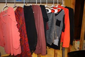lot 131 image: Womens clothes black and coral tones, mixed sizes